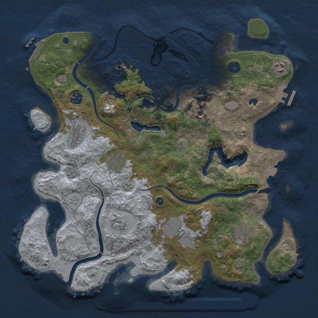 Rust Map: Procedural Map, Size: 4000, Seed: 953225, 15 Monuments