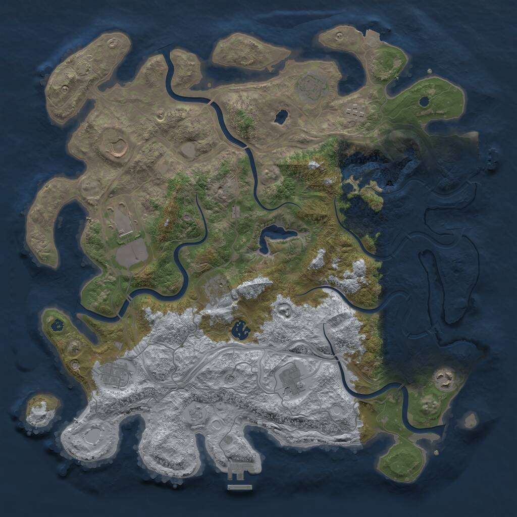 Rust Map: Procedural Map, Size: 4250, Seed: 1900494707, 15 Monuments