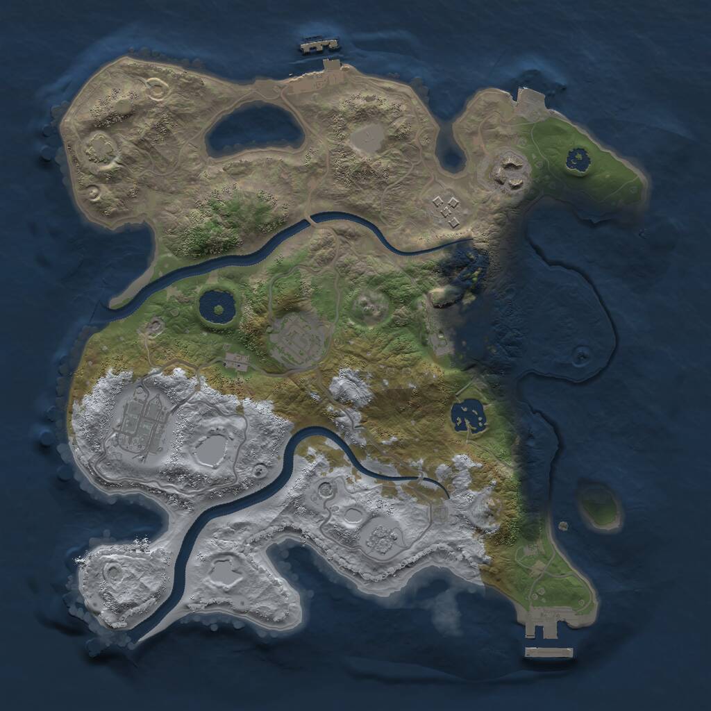 Rust Map: Procedural Map, Size: 3000, Seed: 1182022567, 12 Monuments