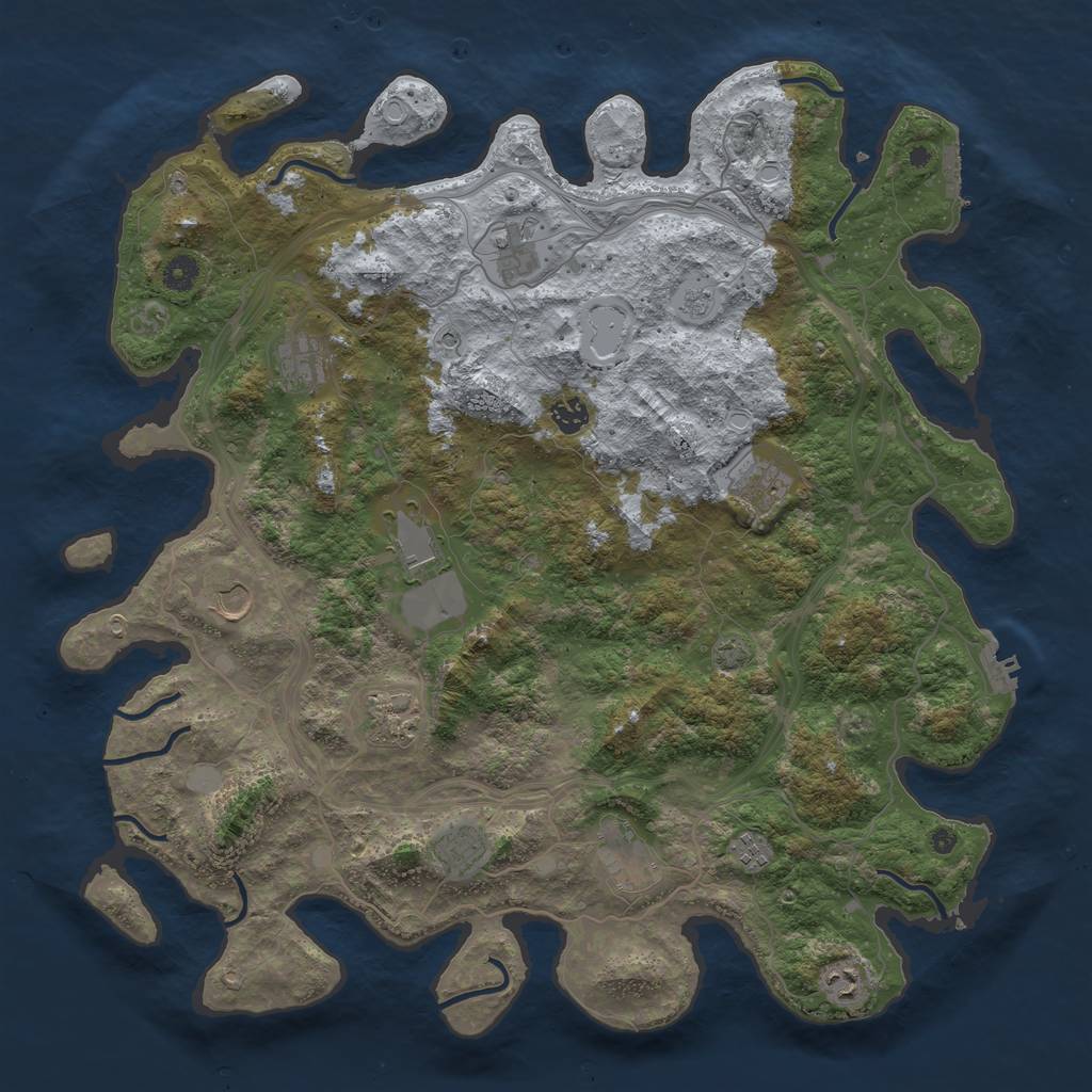 Rust Map: Procedural Map, Size: 4500, Seed: 111111, 19 Monuments
