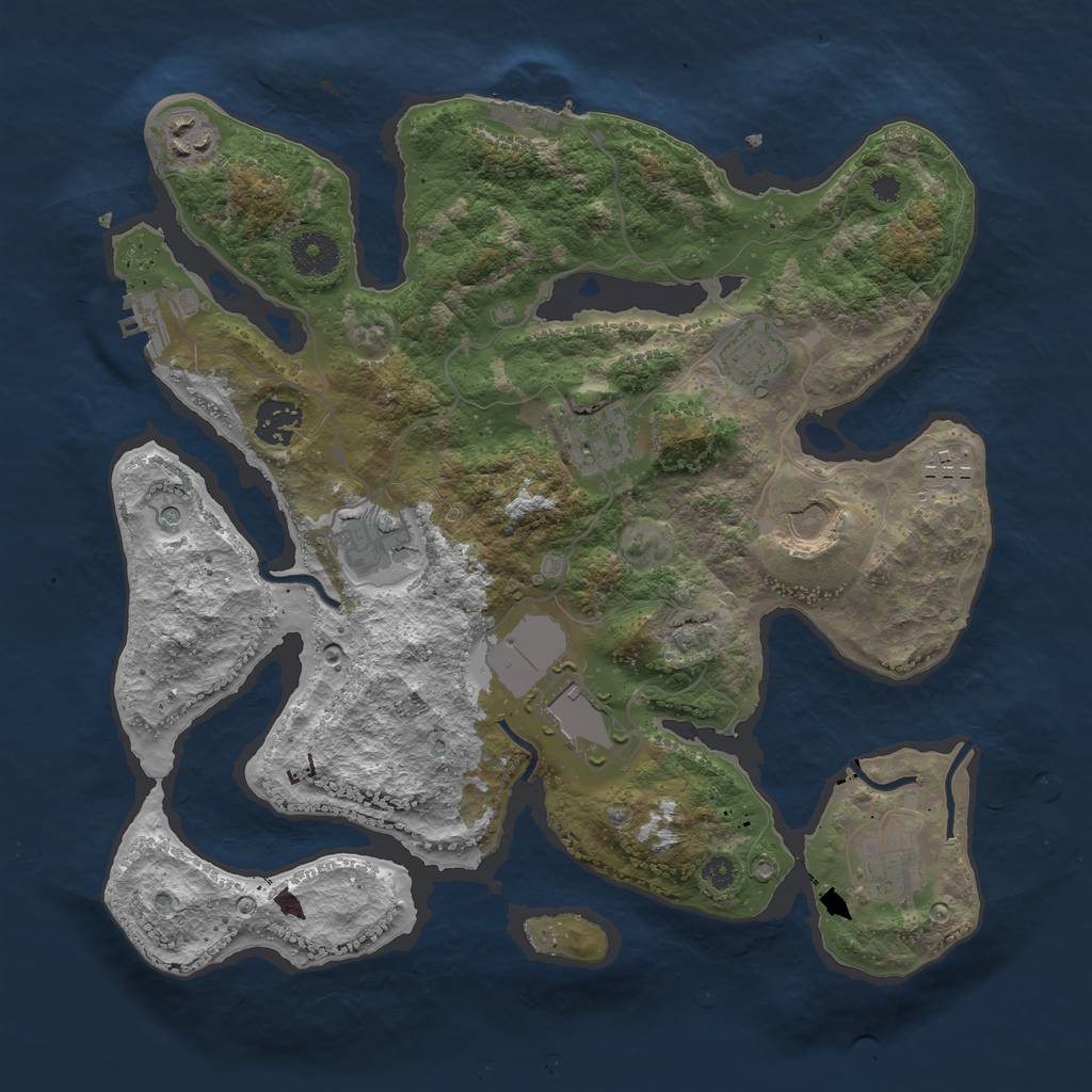 Rust Map: Procedural Map, Size: 3500, Seed: 8453215, 14 Monuments