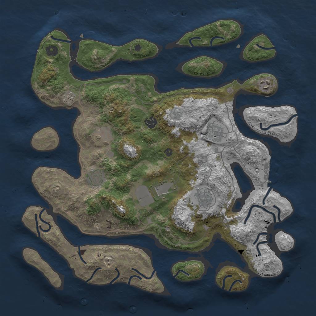 Rust Map: Procedural Map, Size: 4000, Seed: 12580, 12 Monuments