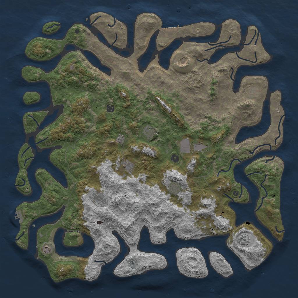 Rust Map: Procedural Map, Size: 5555, Seed: 888888, 16 Monuments
