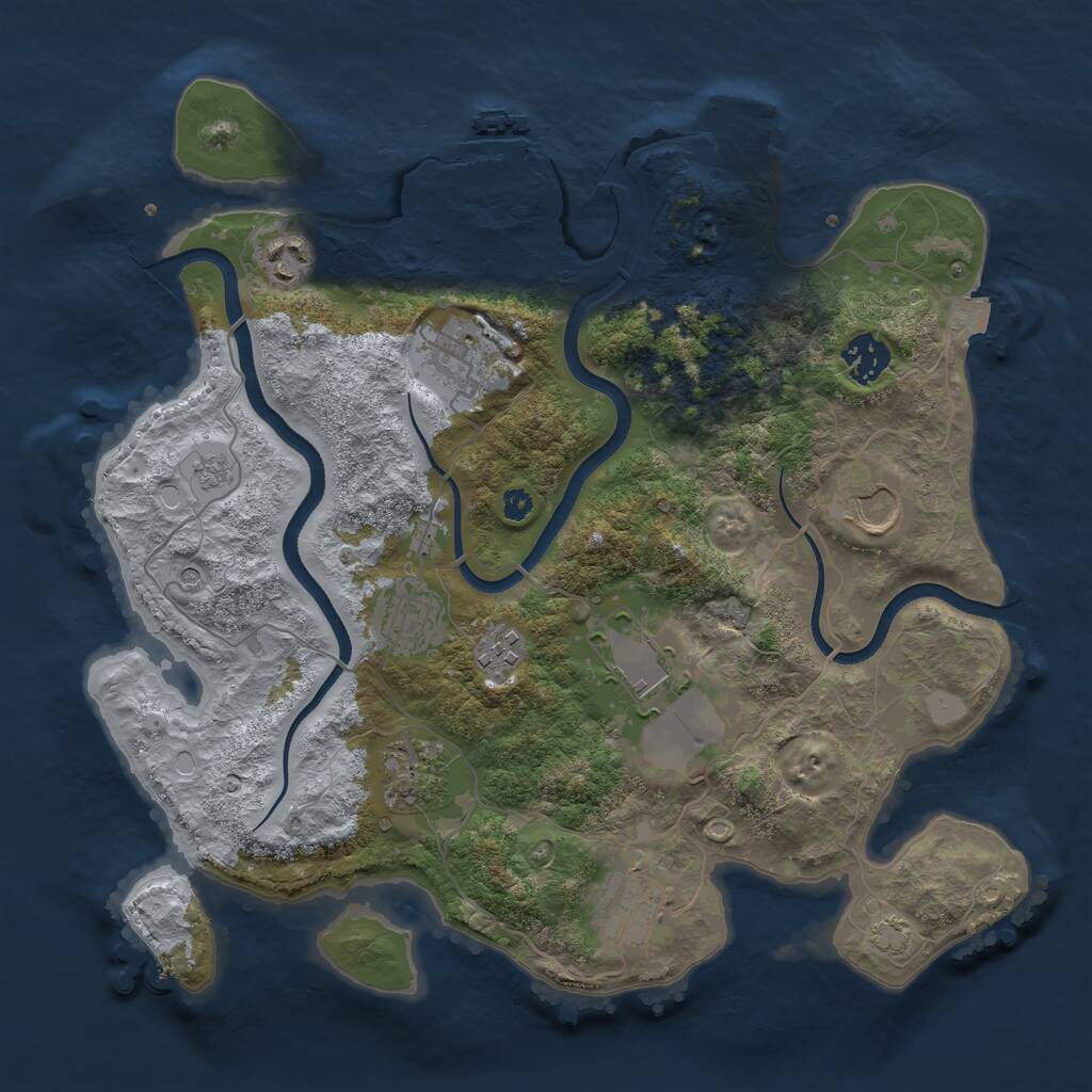 Rust Map: Procedural Map, Size: 3500, Seed: 839456019, 15 Monuments