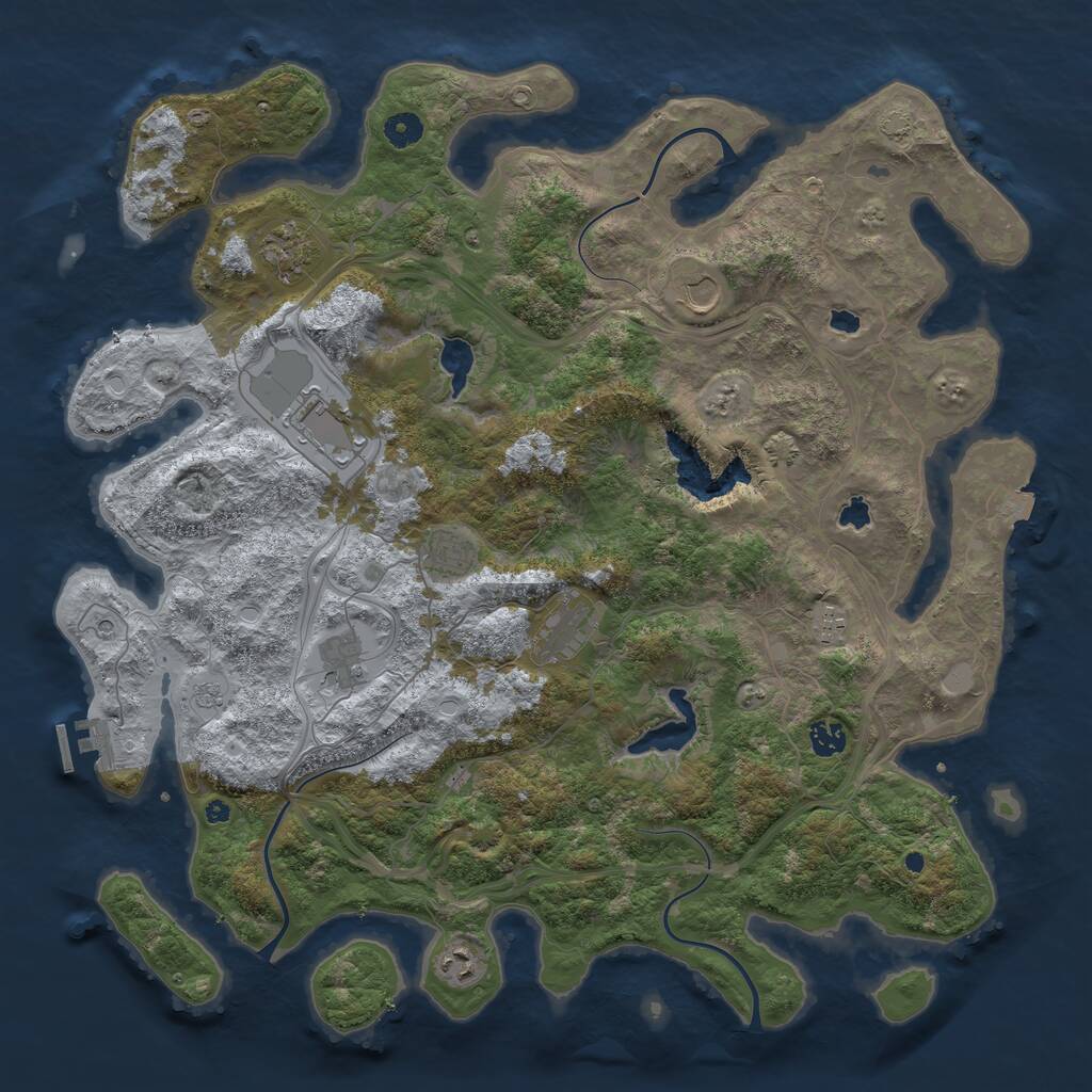 Rust Map: Procedural Map, Size: 4500, Seed: 1579000398, 14 Monuments