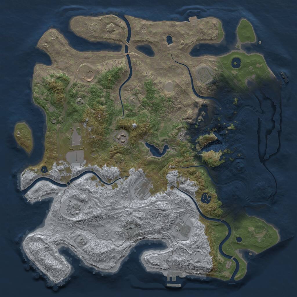 Rust Map: Procedural Map, Size: 4269, Seed: 2147483647, 16 Monuments