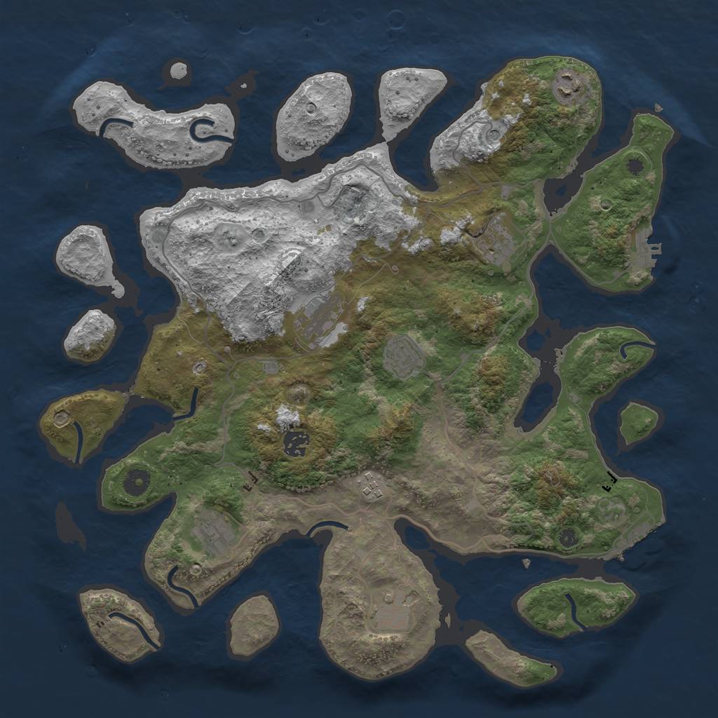 Rust Map: Procedural Map, Size: 4000, Seed: 95357201, 13 Monuments