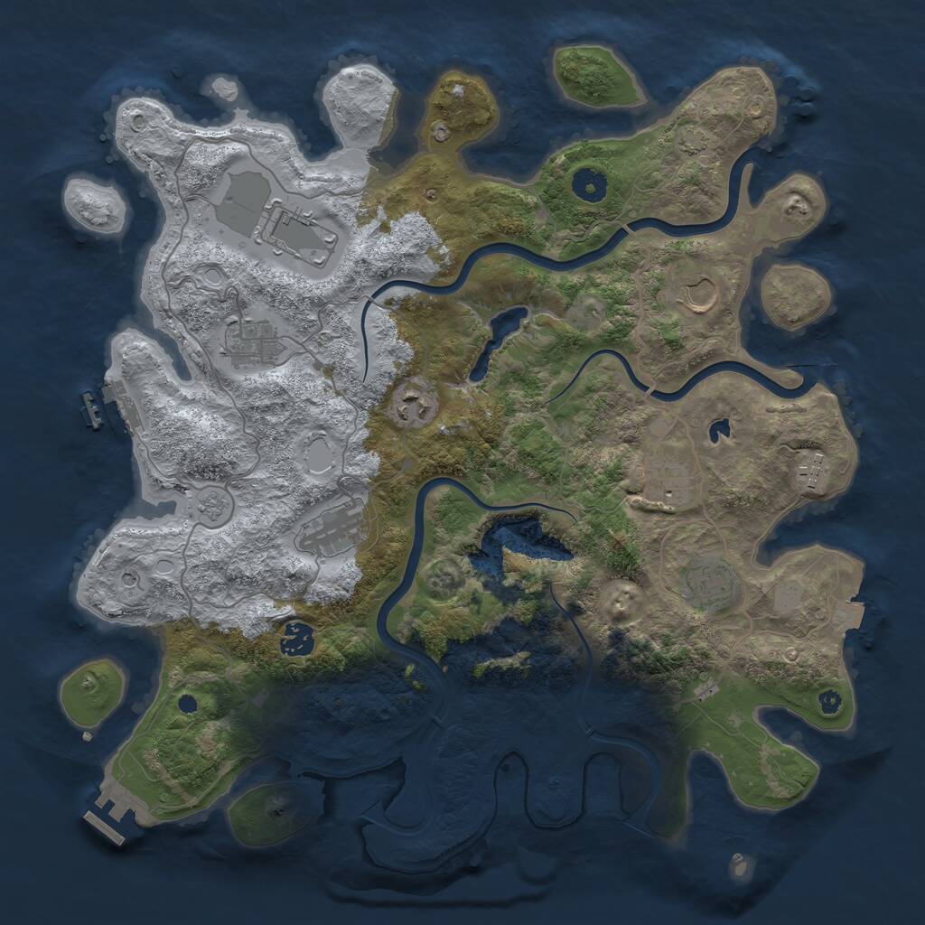 Rust Map: Procedural Map, Size: 4000, Seed: 92764186, 15 Monuments