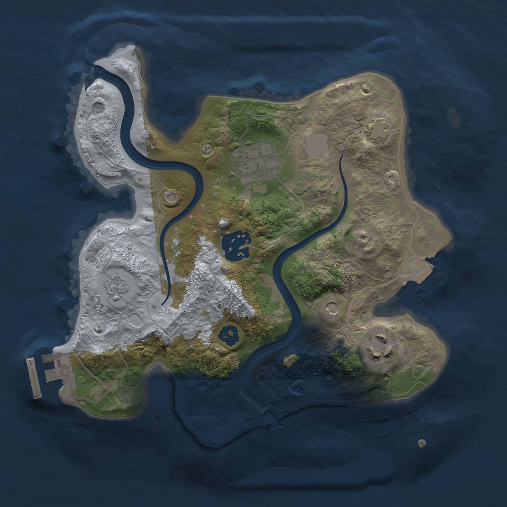 Rust Map: Procedural Map, Size: 2500, Seed: 770889, 8 Monuments