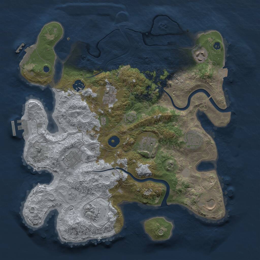 Rust Map: Procedural Map, Size: 3500, Seed: 257223, 15 Monuments