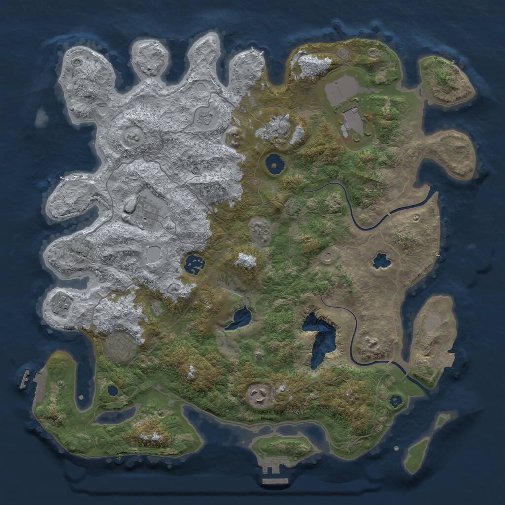 Rust Map: Procedural Map, Size: 4000, Seed: 1422296888, 13 Monuments