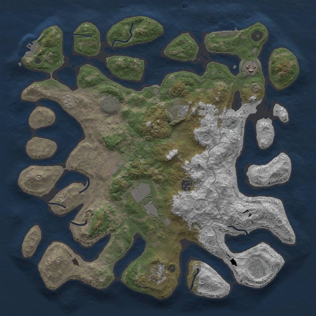 Rust Map: Procedural Map, Size: 4250, Seed: 1819829591, 14 Monuments