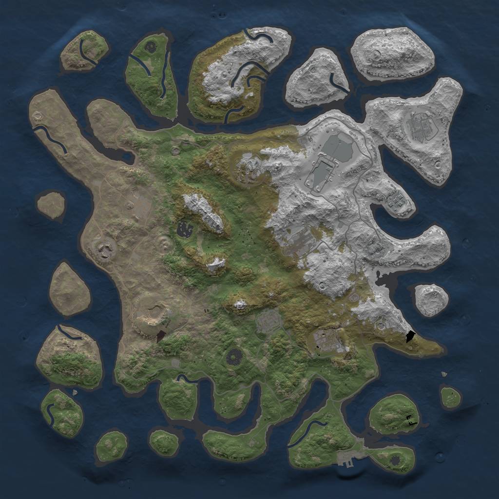 Rust Map: Procedural Map, Size: 4500, Seed: 123571359, 15 Monuments