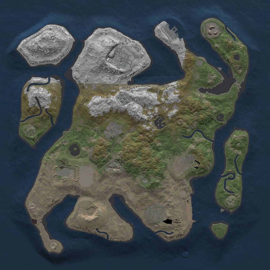 Rust Map: Procedural Map, Size: 3500, Seed: 20856, 14 Monuments