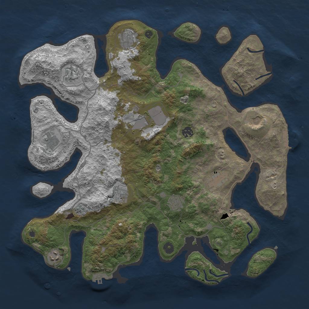 Rust Map: Procedural Map, Size: 4250, Seed: 1591216964, 16 Monuments