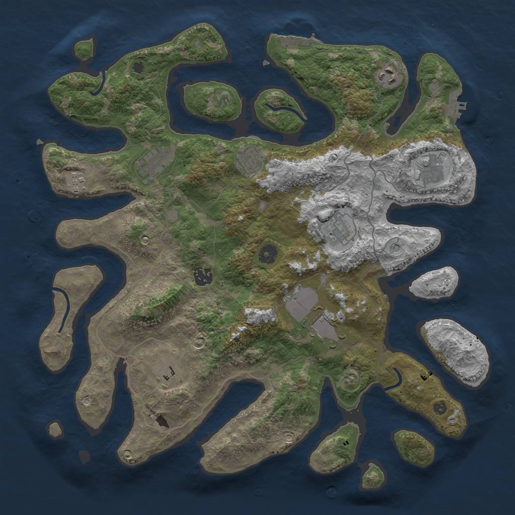 Rust Map: Procedural Map, Size: 4000, Seed: 1888, 14 Monuments