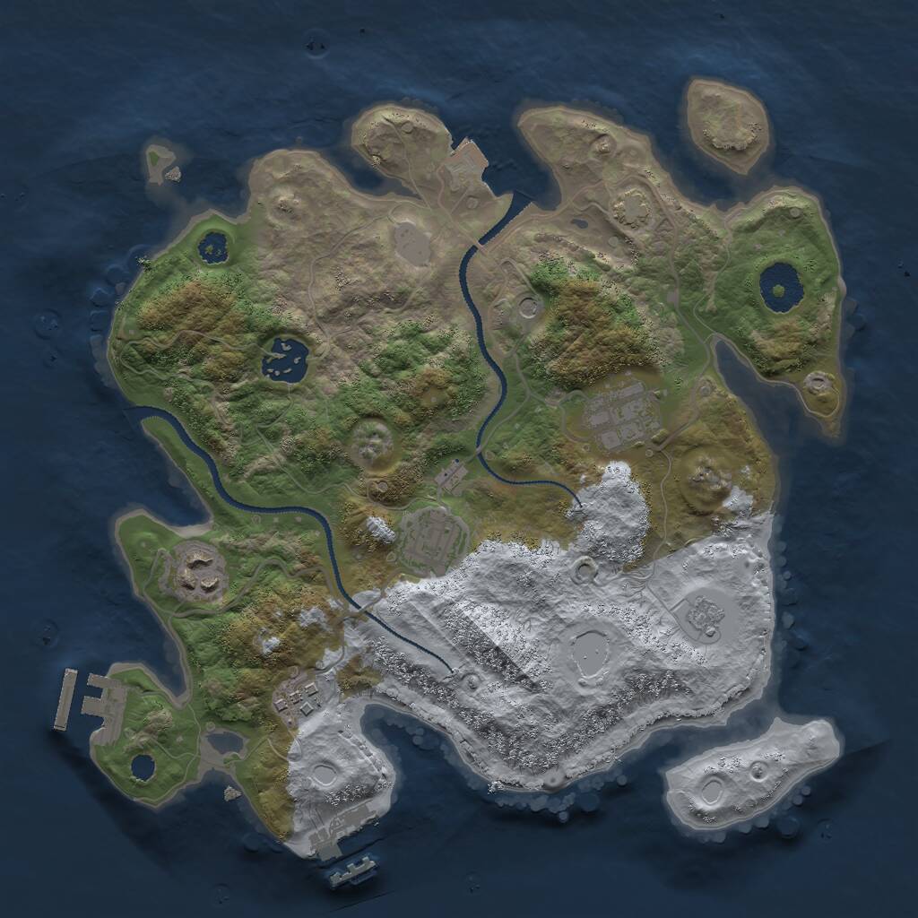 Rust Map: Procedural Map, Size: 3000, Seed: 45998328, 11 Monuments