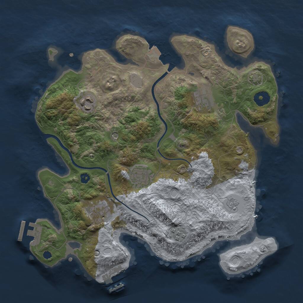Rust Map: Procedural Map, Size: 3000, Seed: 45998328, 11 Monuments