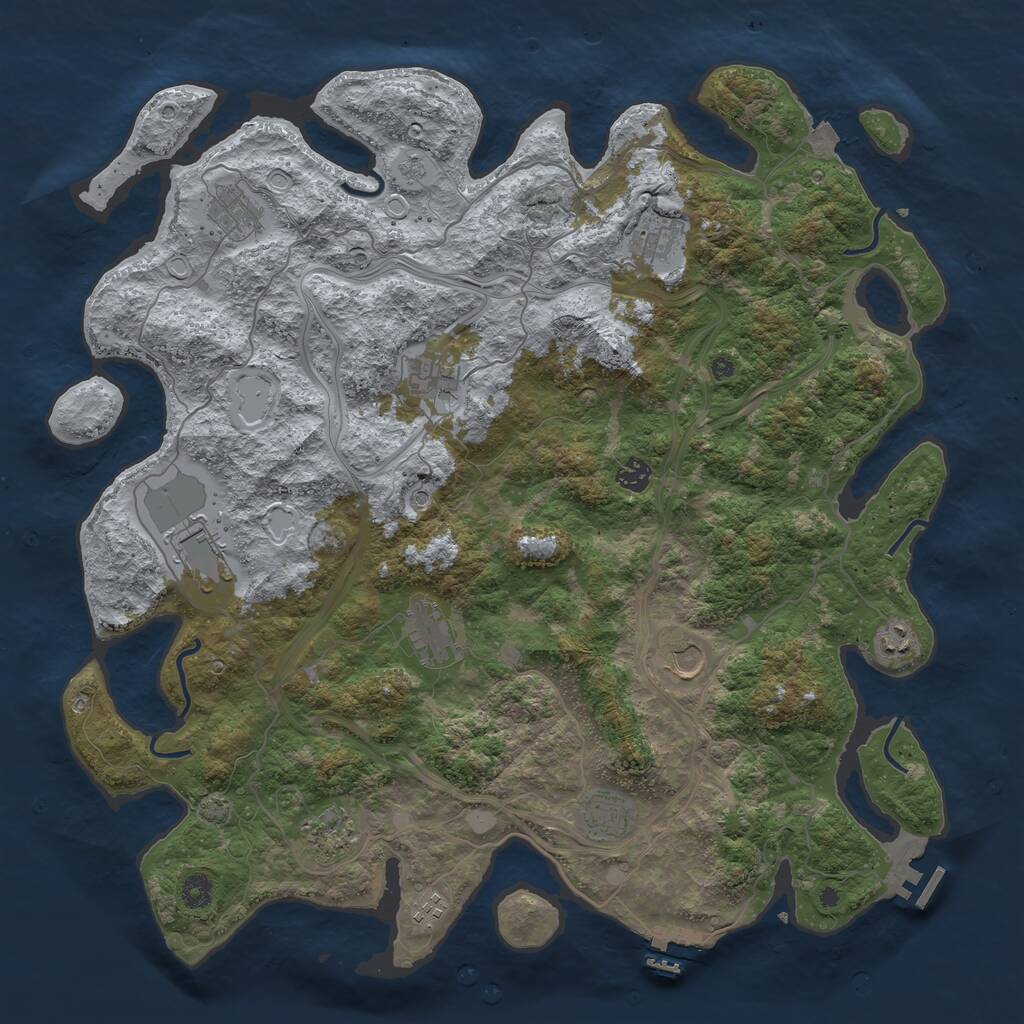 Rust Map: Procedural Map, Size: 4500, Seed: 23412, 17 Monuments