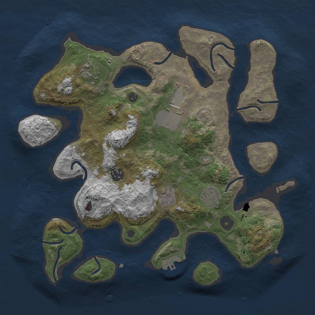 Rust Map: Procedural Map, Size: 3500, Seed: 270368206, 10 Monuments