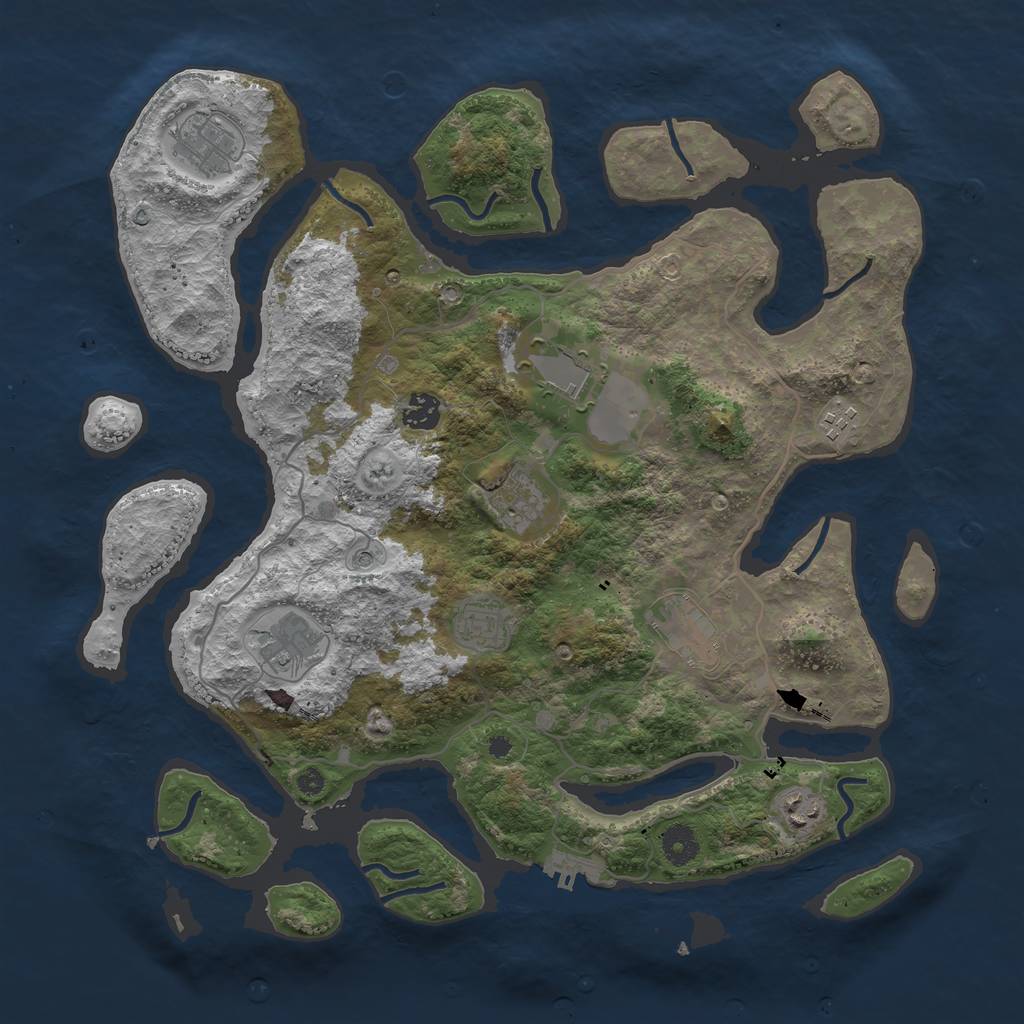 Rust Map: Procedural Map, Size: 4000, Seed: 121211, 13 Monuments