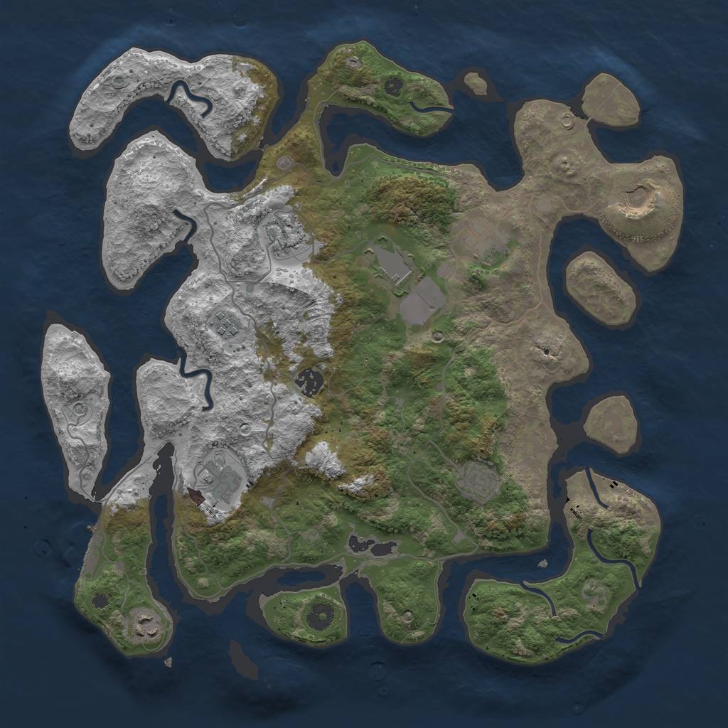 Rust Map: Procedural Map, Size: 4000, Seed: 8792342, 13 Monuments