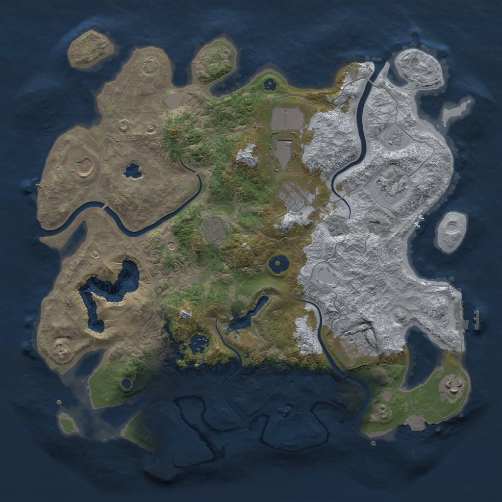 Rust Map: Procedural Map, Size: 4000, Seed: 12121, 15 Monuments