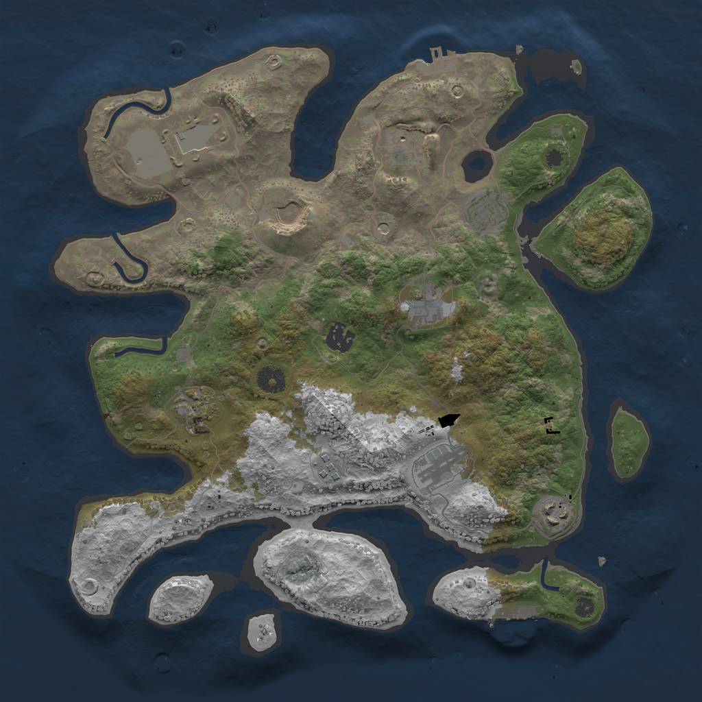Rust Map: Procedural Map, Size: 3750, Seed: 520830752, 15 Monuments