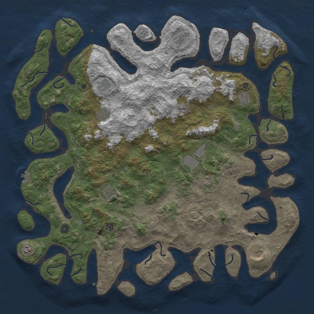 Rust Map: Procedural Map, Size: 5500, Seed: 523697, 15 Monuments