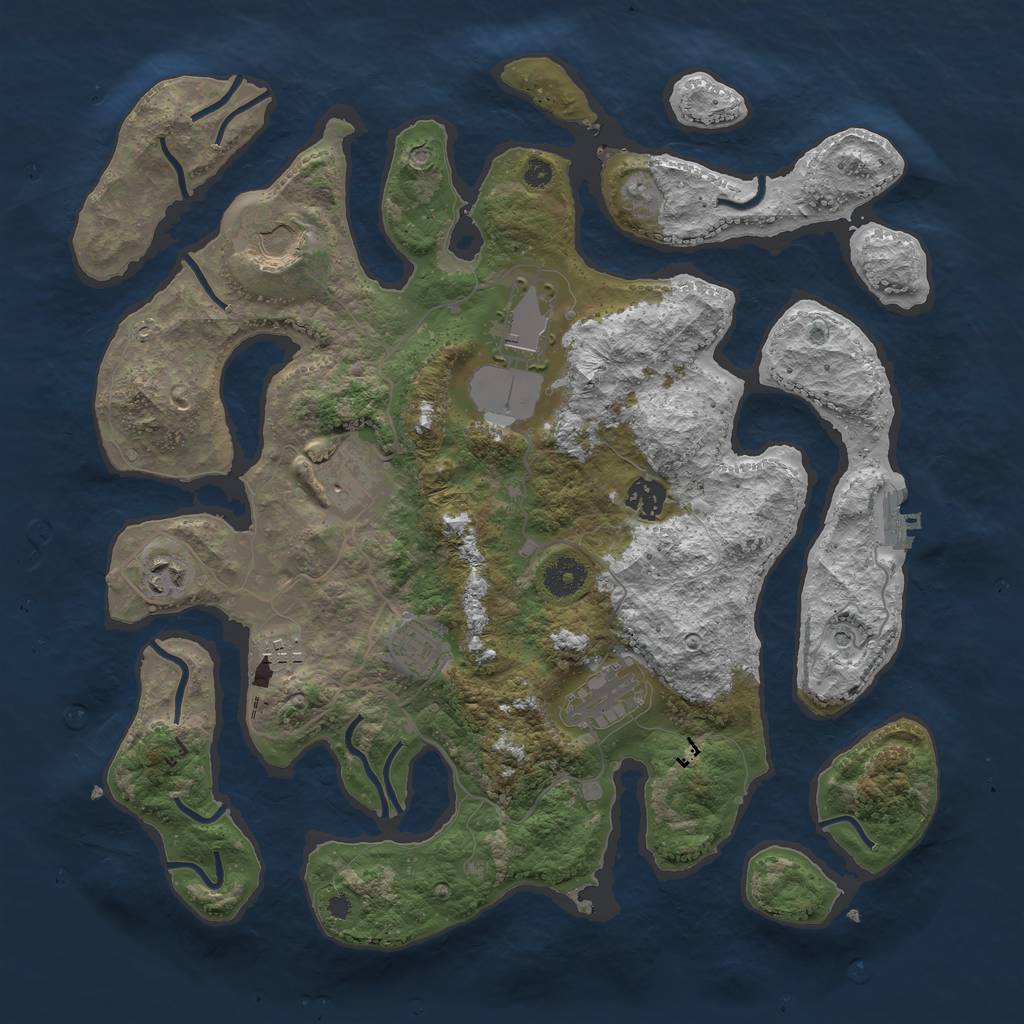 Rust Map: Procedural Map, Size: 3800, Seed: 646876212, 12 Monuments