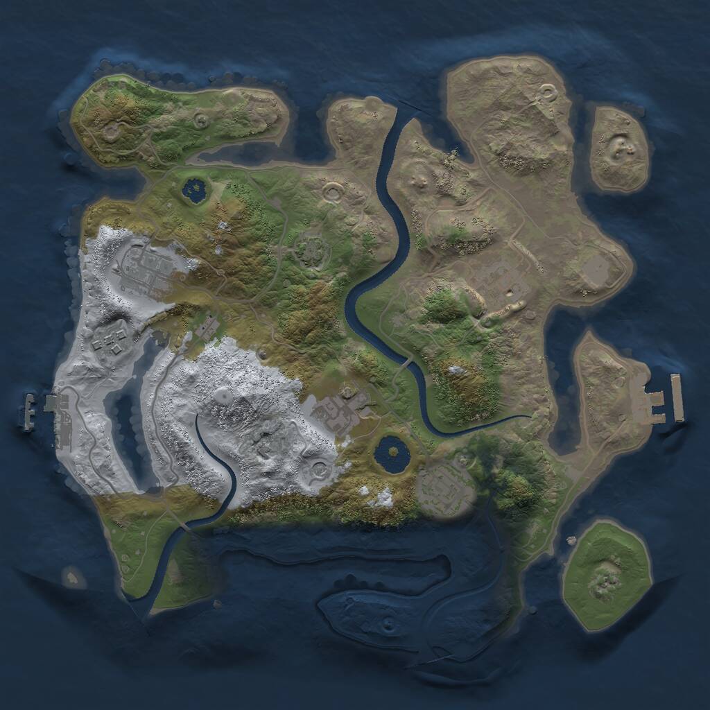 Rust Map: Procedural Map, Size: 3000, Seed: 607756740, 10 Monuments