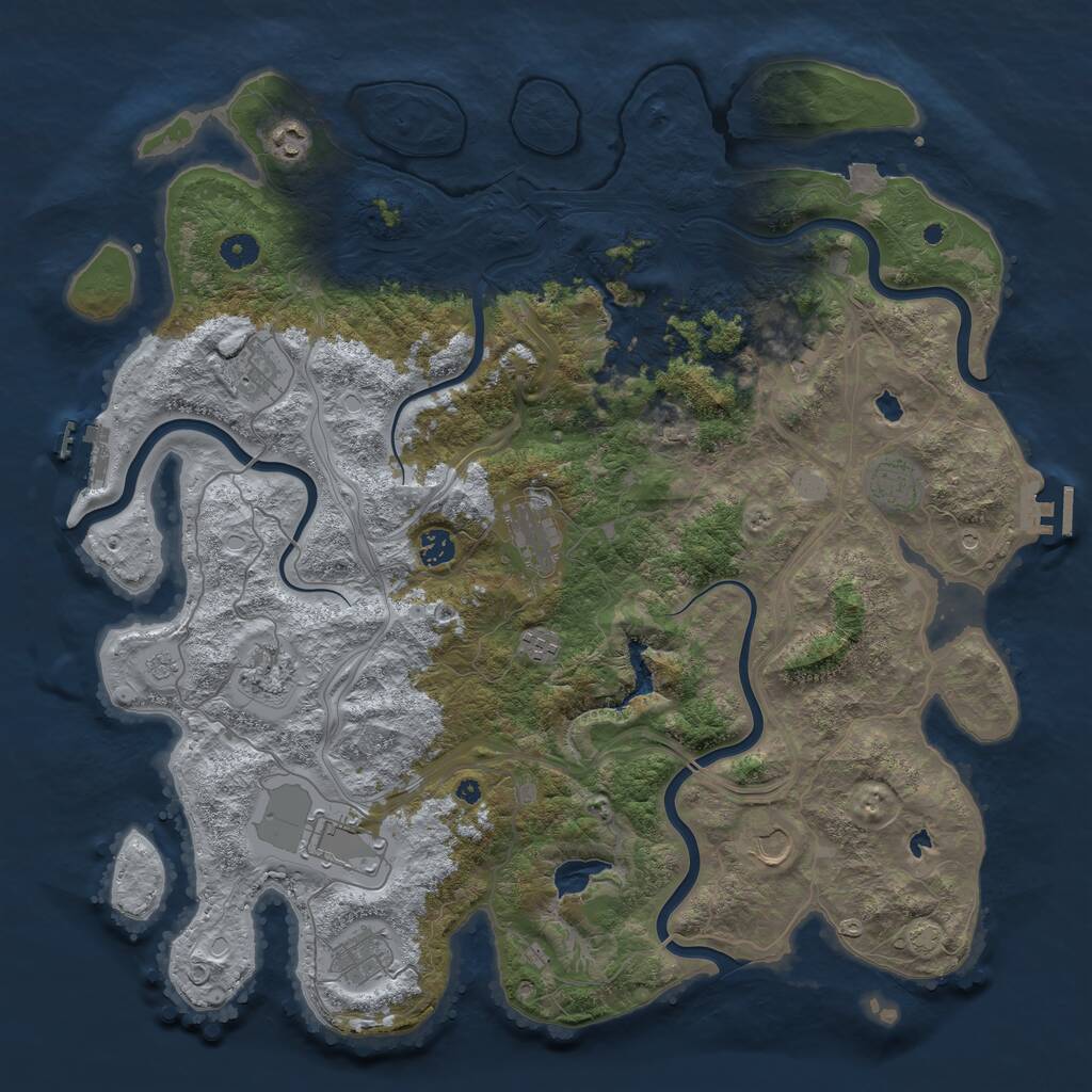 Rust Map: Procedural Map, Size: 4500, Seed: 275411324, 17 Monuments
