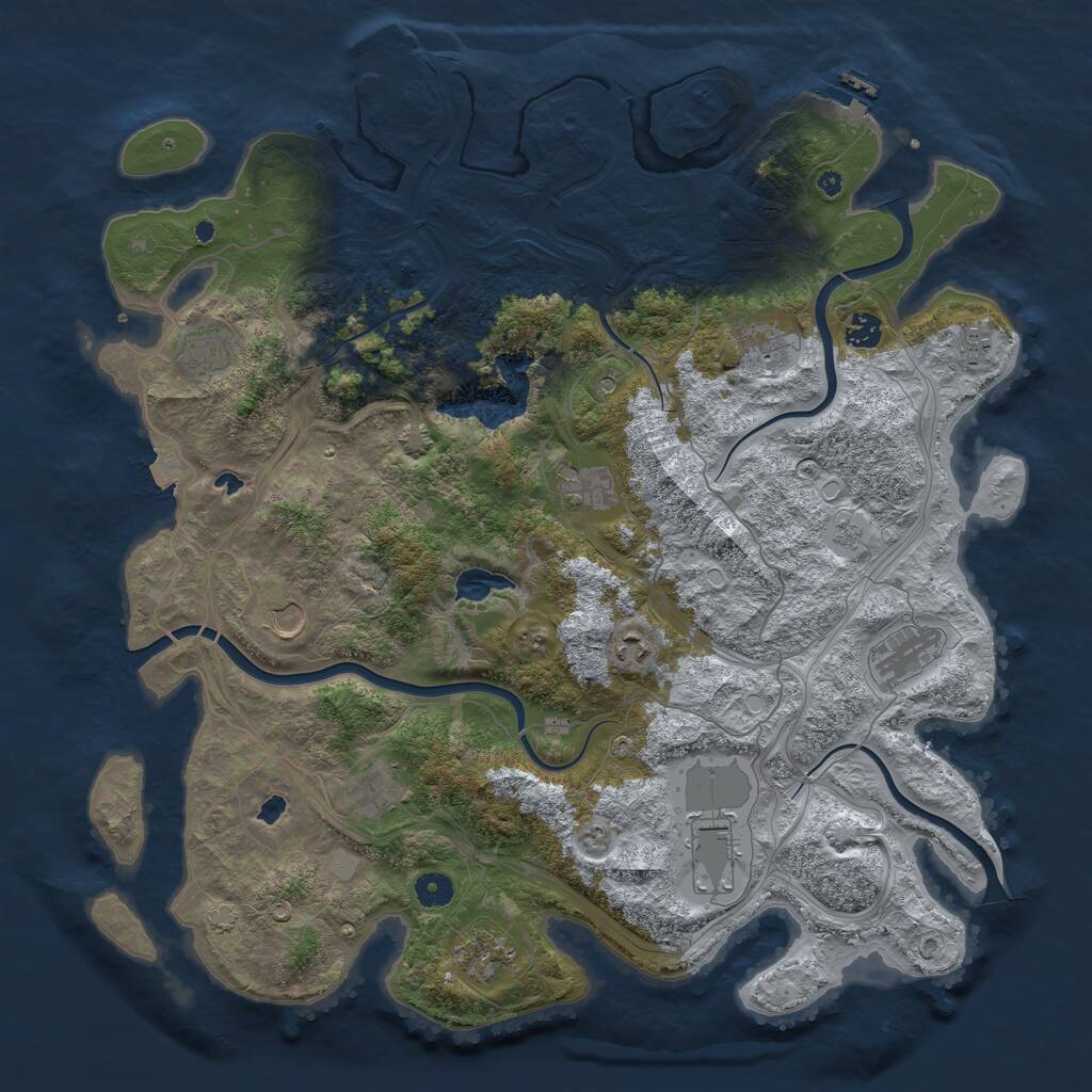 Rust Map: Procedural Map, Size: 4500, Seed: 1639972878, 17 Monuments