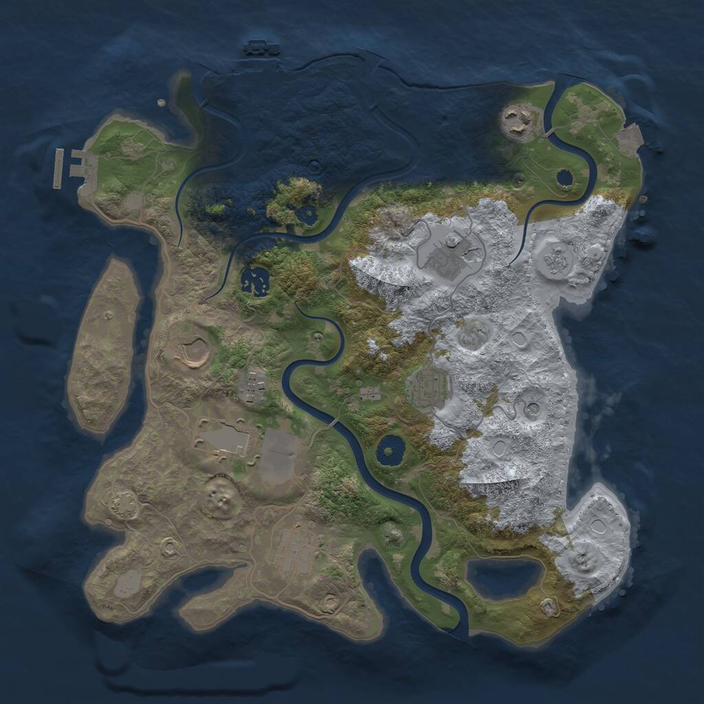 Rust Map: Procedural Map, Size: 3500, Seed: 44564338, 14 Monuments
