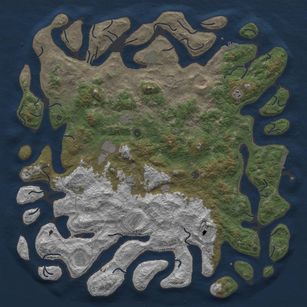 Rust Map: Procedural Map, Size: 6000, Seed: 98415324, 16 Monuments