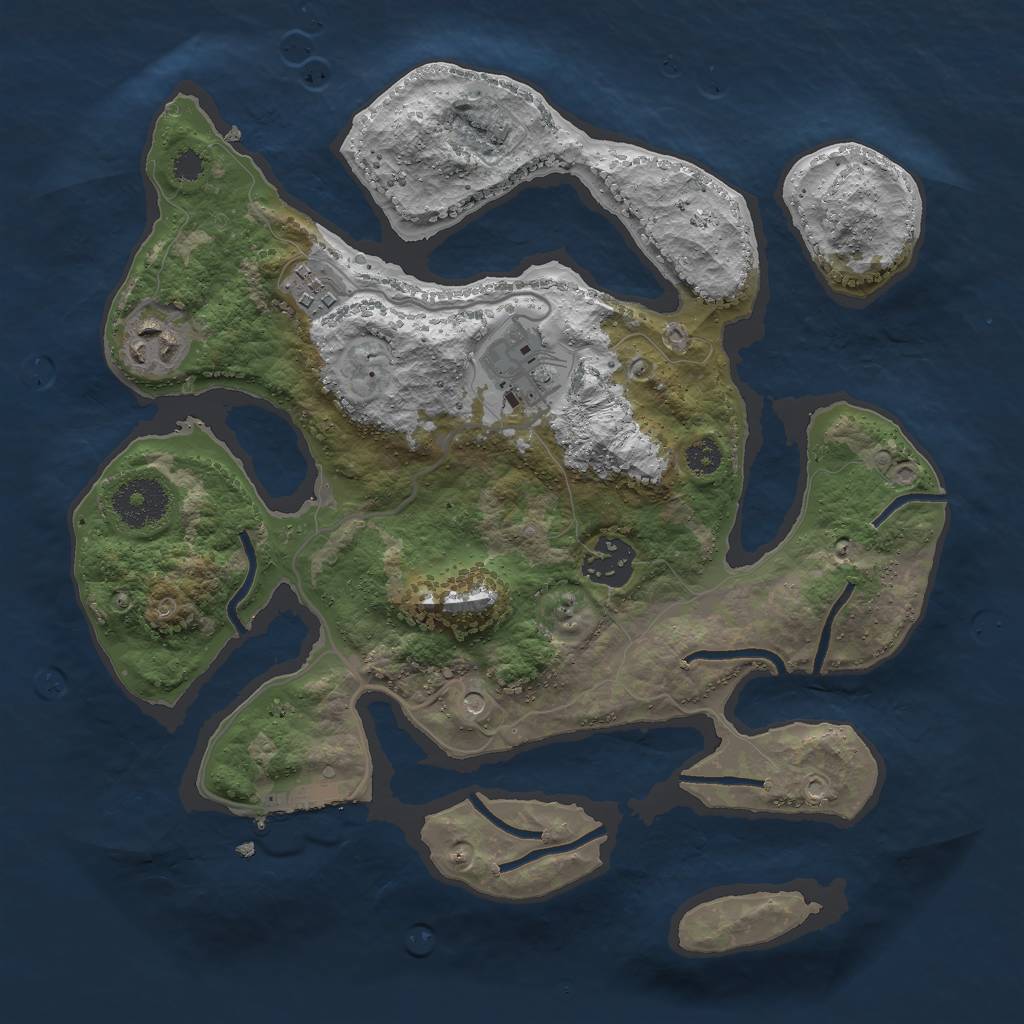 Rust Map: Procedural Map, Size: 3000, Seed: 131413, 8 Monuments