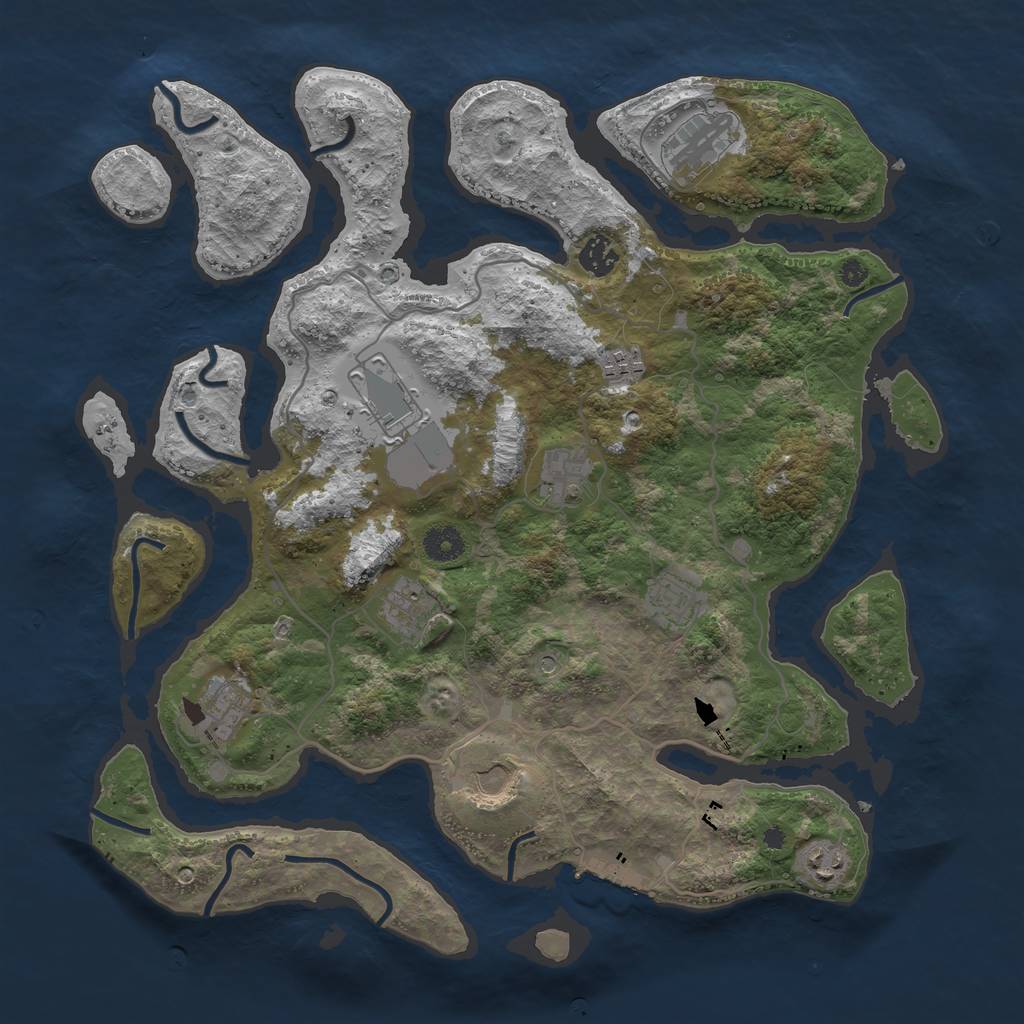 Rust Map: Procedural Map, Size: 4000, Seed: 19931011, 14 Monuments