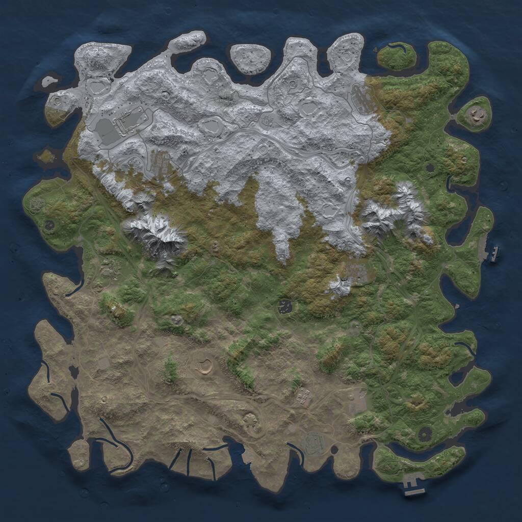 Rust Map: Procedural Map, Size: 5300, Seed: 3501, 17 Monuments