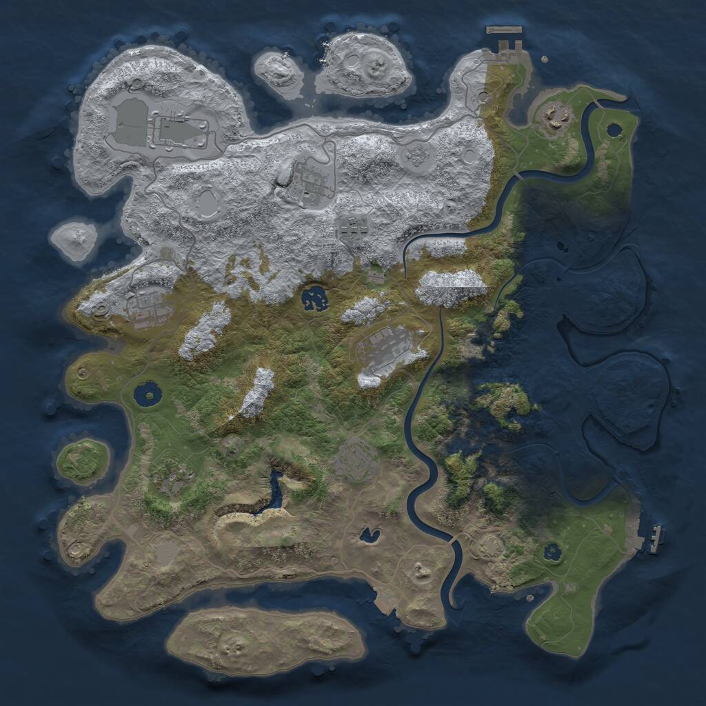 Rust Map: Procedural Map, Size: 4000, Seed: 6546, 15 Monuments