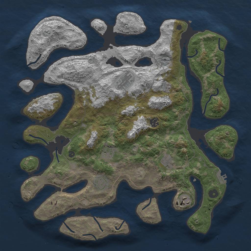 Rust Map: Procedural Map, Size: 4000, Seed: 6546, 11 Monuments