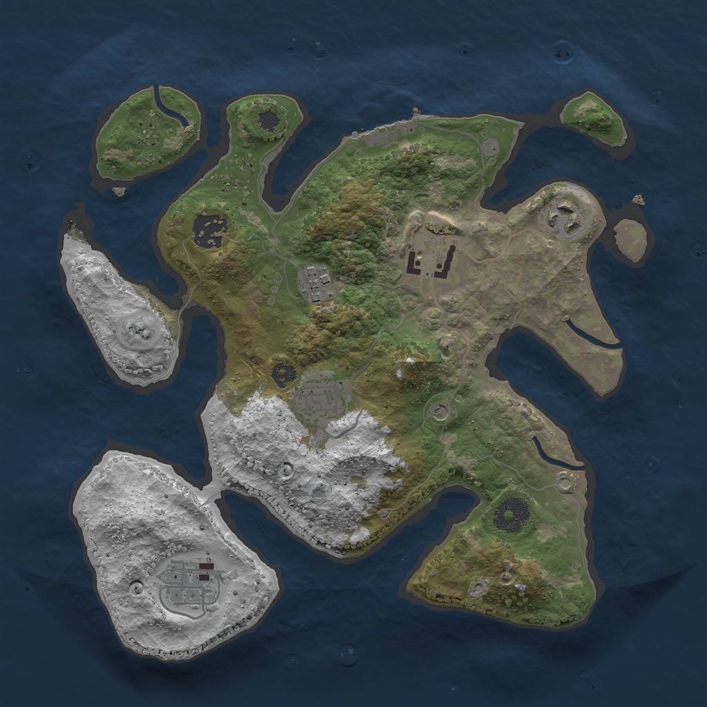 Rust Map: Procedural Map, Size: 3000, Seed: 1586835929, 10 Monuments