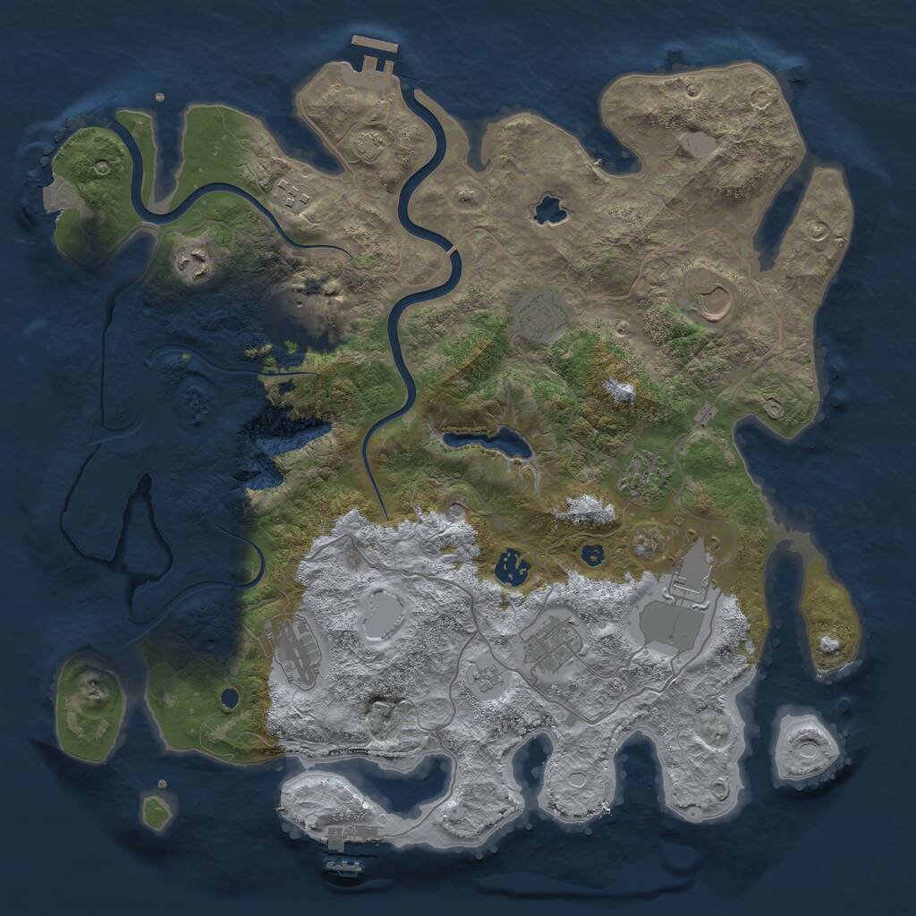 Rust Map: Procedural Map, Size: 4000, Seed: 3042020, 16 Monuments