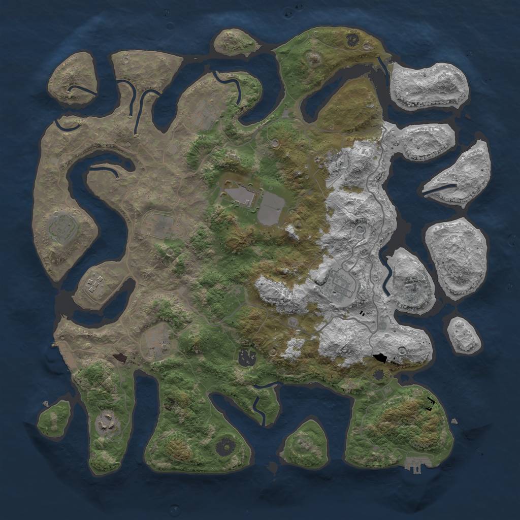 Rust Map: Procedural Map, Size: 4200, Seed: 135426531, 15 Monuments