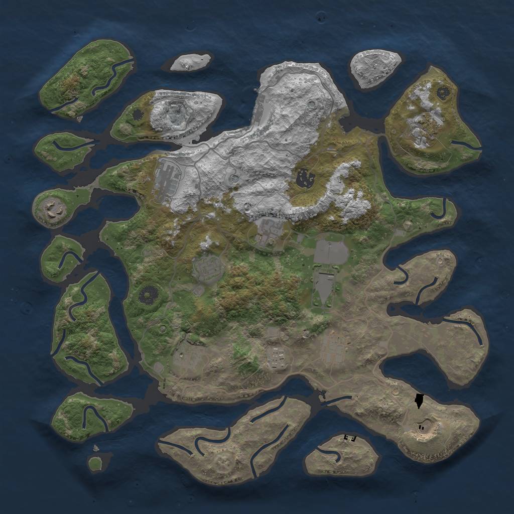 Rust Map: Procedural Map, Size: 4000, Seed: 1129652453, 15 Monuments