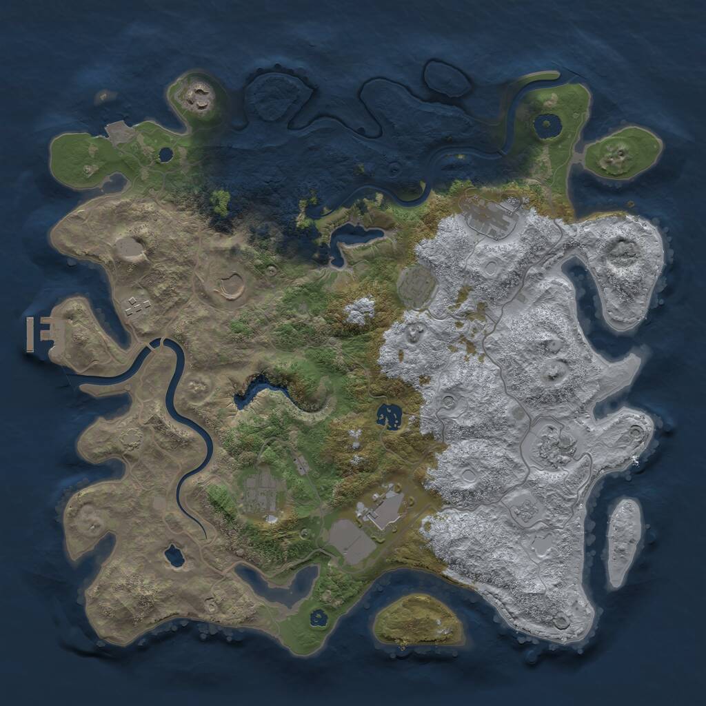 Rust Map: Procedural Map, Size: 4000, Seed: 1915810549, 14 Monuments