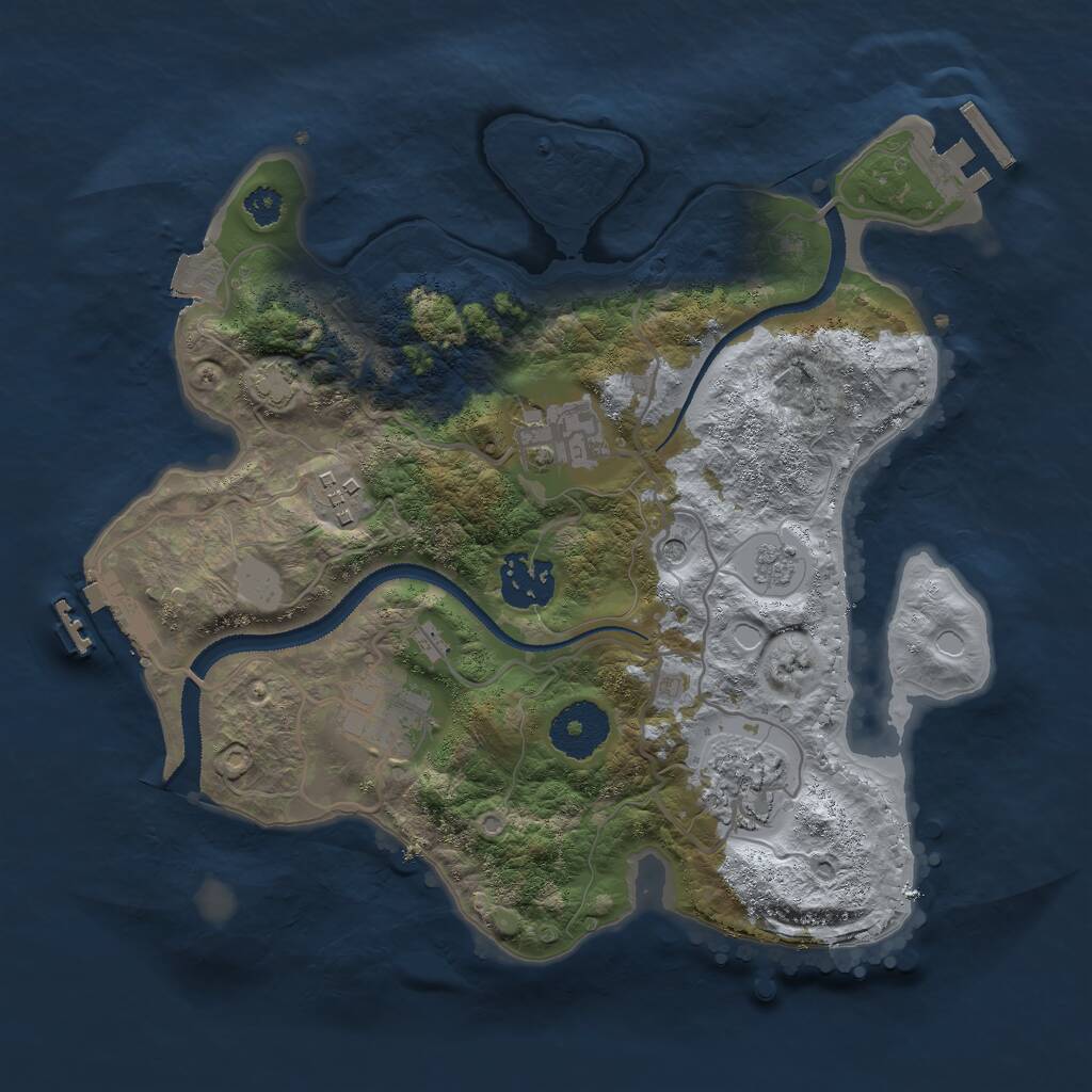 Rust Map: Procedural Map, Size: 2900, Seed: 1222554110, 11 Monuments