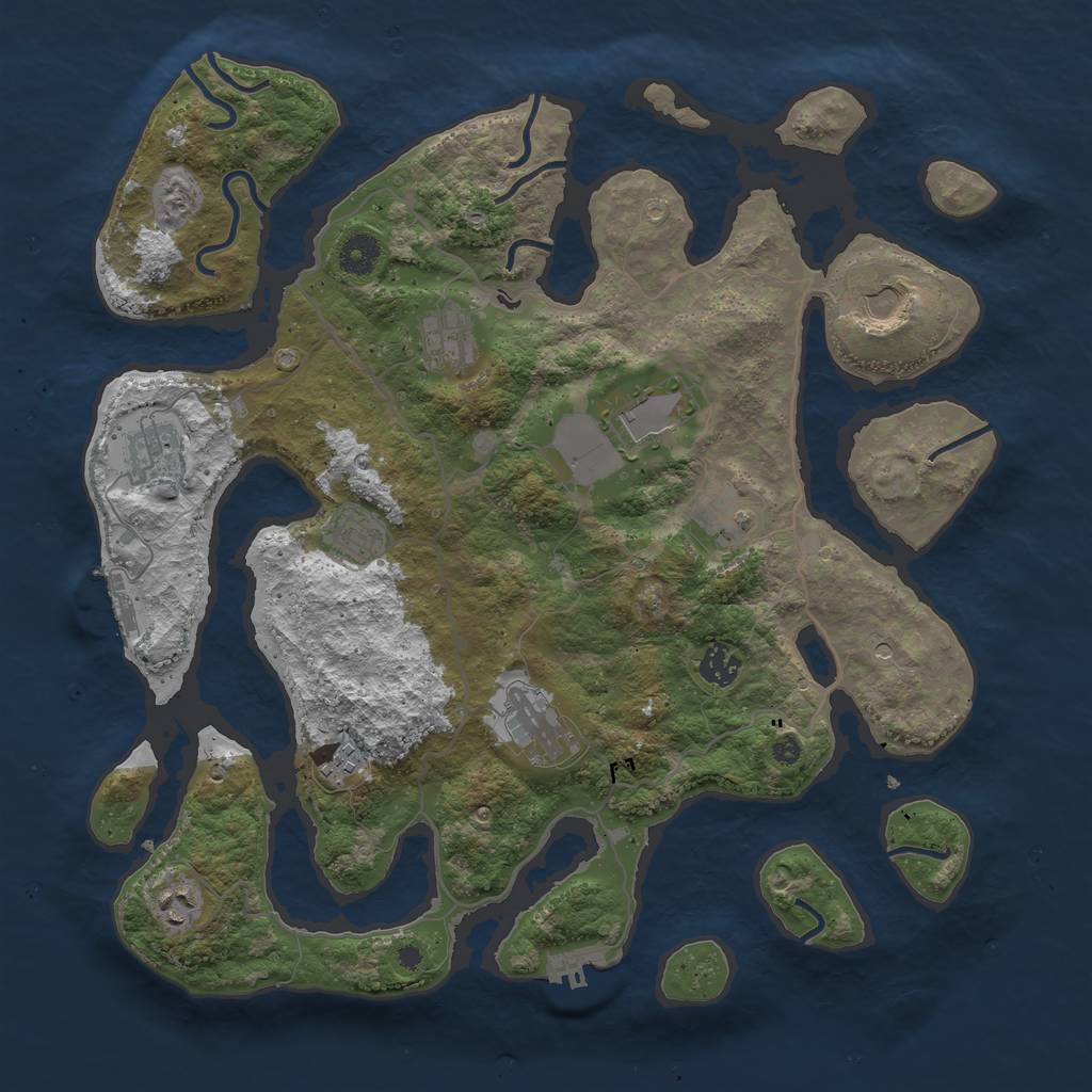 Rust Map: Procedural Map, Size: 4000, Seed: 431451531, 15 Monuments