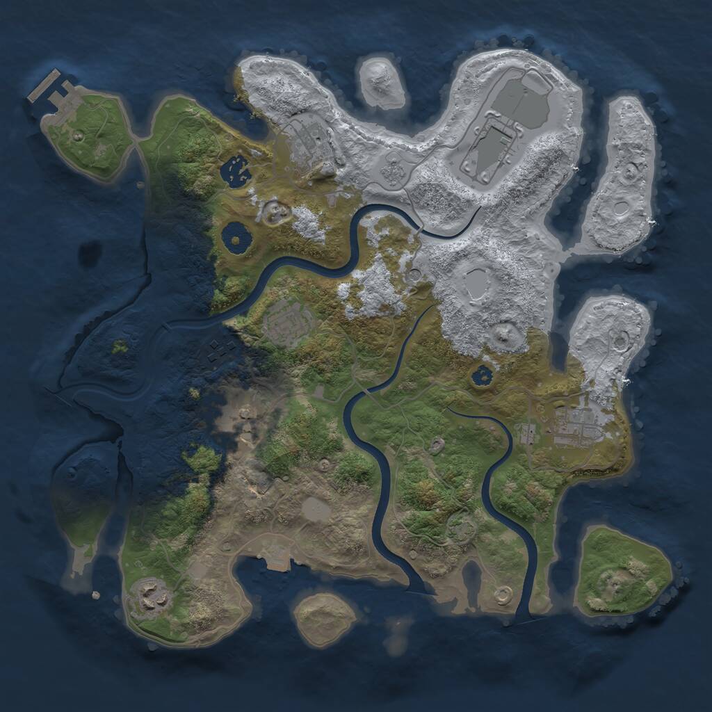 Rust Map: Procedural Map, Size: 3500, Seed: 364723196, 13 Monuments