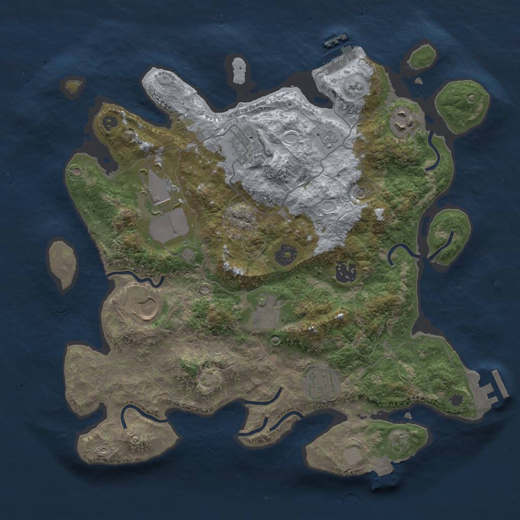 Rust Map: Procedural Map, Size: 3500, Seed: 508926326, 13 Monuments