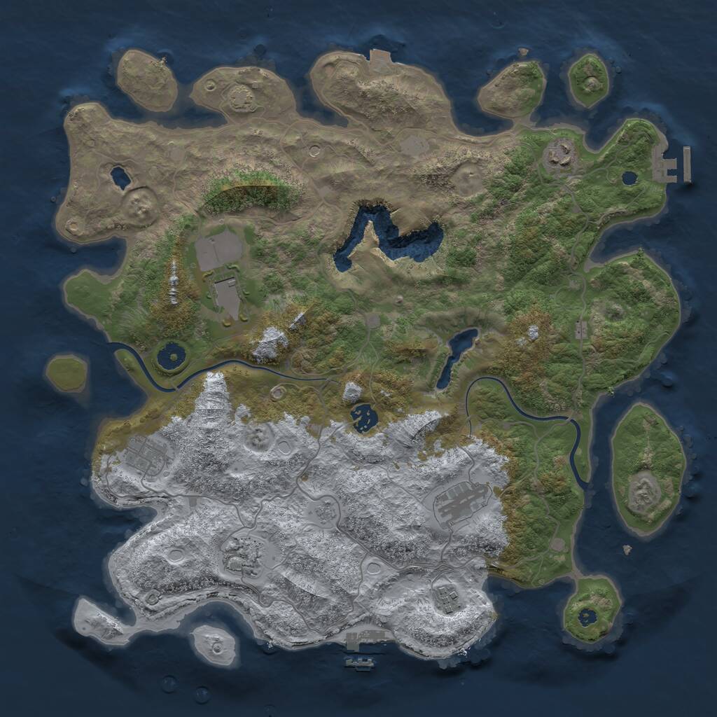 Rust Map: Procedural Map, Size: 4000, Seed: 9404, 13 Monuments